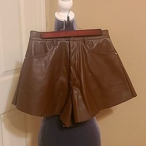 NWOT Faux Leather High Waist Shorts Size 2
